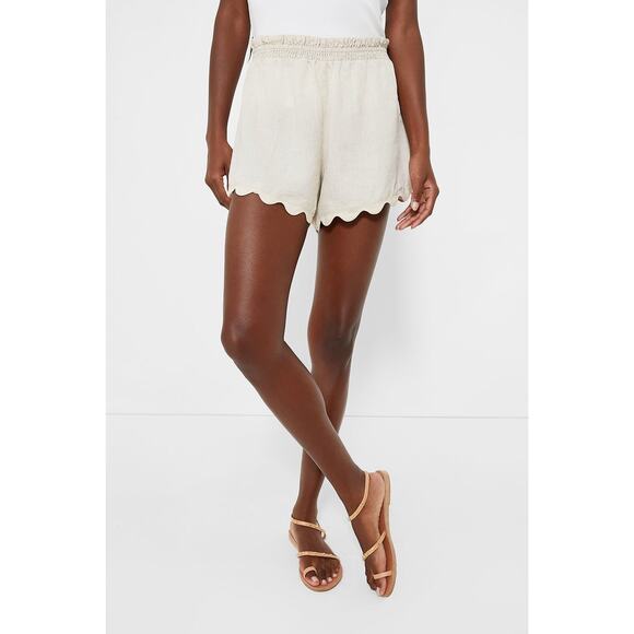 TUCKERNUCK Natural Linen Ava Short Size L NWT Retail $128 Tuckernuck - Picture 1 of 6